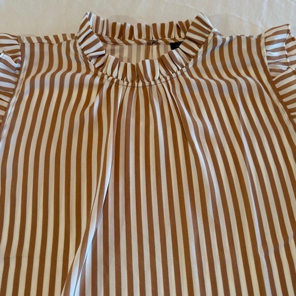 Two (2) - Ann Taylor Factory Tan and White Blouses - Picture 8 of 9